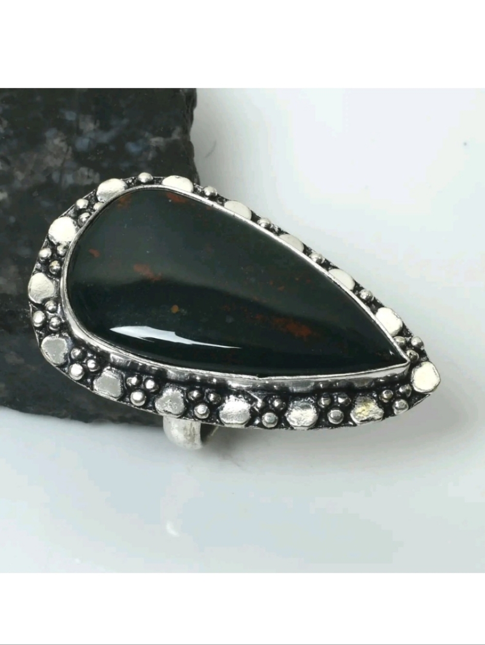Bloodstone Gemstone Jewelry 925 Sterling Silver Handmade Ring